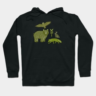 Forest Animals Woodcut Hoodie